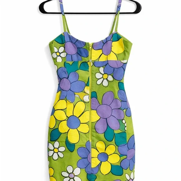 Laundry By Shelli Segal Floral Mini Dress - Green, Yellow, Purple - Picture 4 of 6